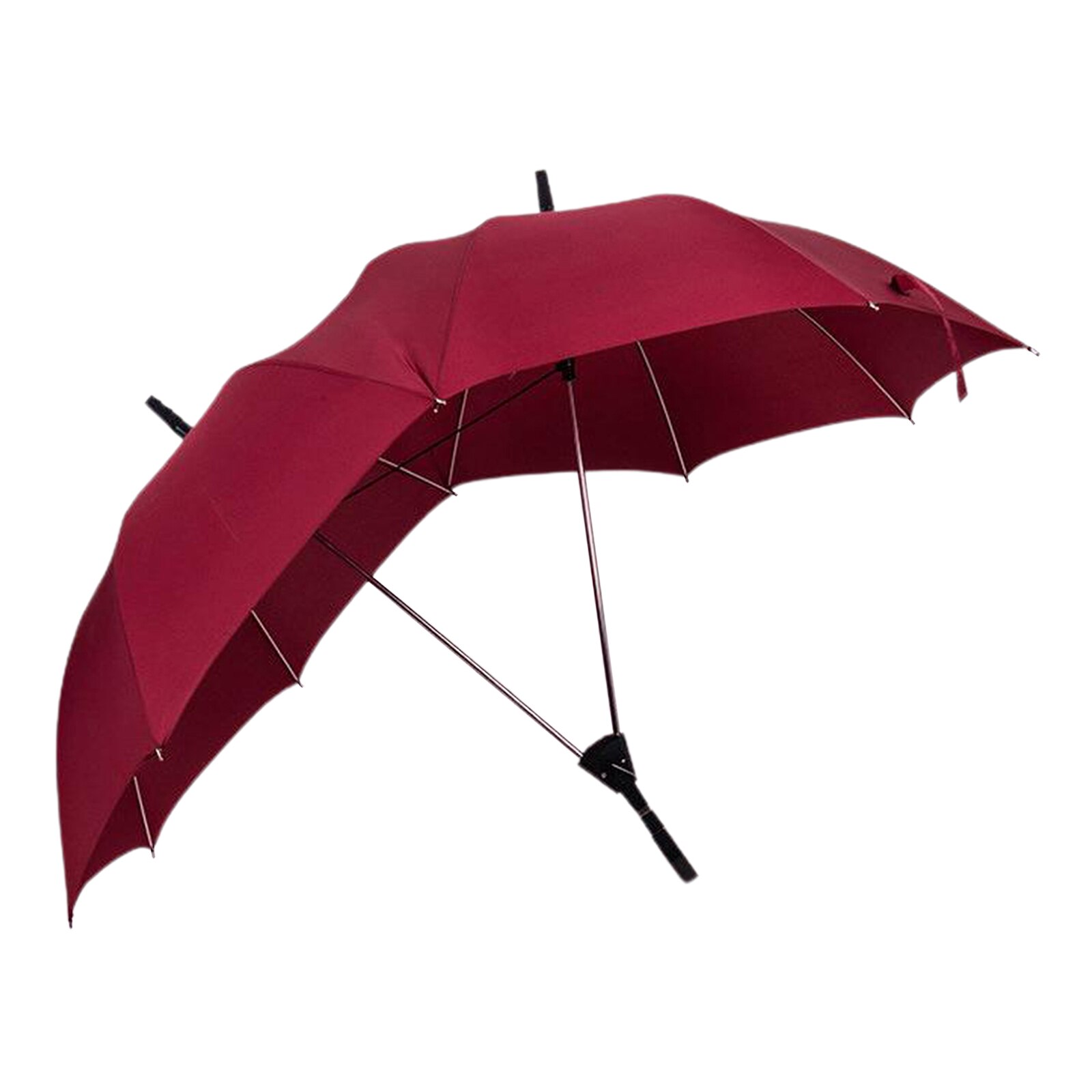 Automatic Open Umbrella Anti-UV Rain Windproof Couple's Umbrella Novelty Large Travel Women Men: Red