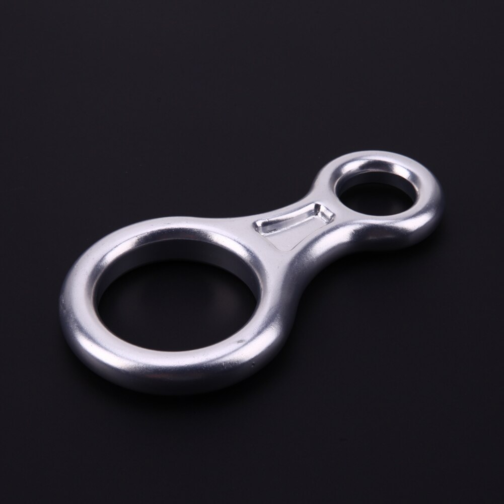 35KN 8 Ring Descender Escape Rope Descent Device Rock Climbing Carabiners Abseiling Downhill Safety Ring Descender slow