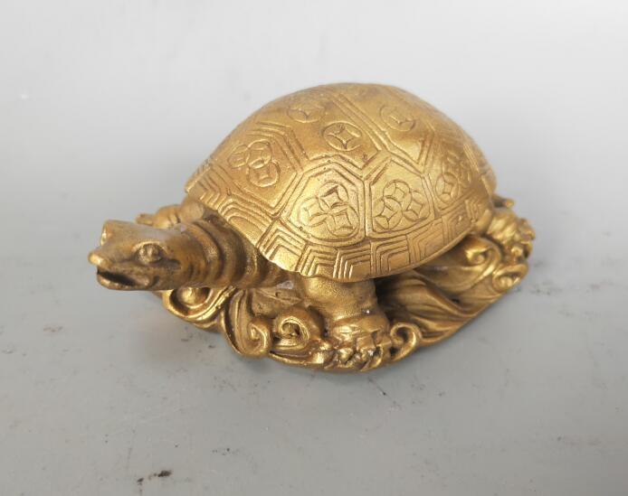 China pure brass schildpad rijkdom standbeeld