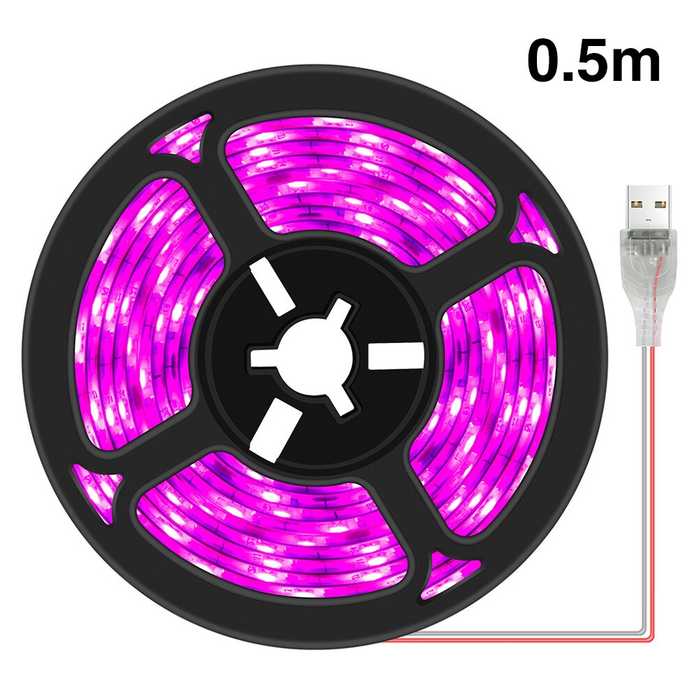 Groeien Licht Strip Led Volledige Spectrum Phyto Lamp Usb 5V 0.5M 1M 2M 3M 2835 smd Planten Bloemen Led Kas Cultivo Hydrocultuur: 0.5m