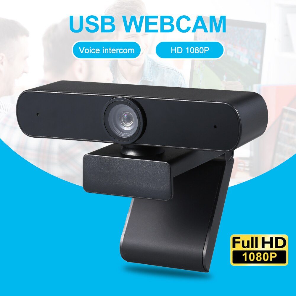 Webcam Met Microfoon Desktop Of Laptop Breedbeeld Voor Videobellen En Opname Zwart 1080P
