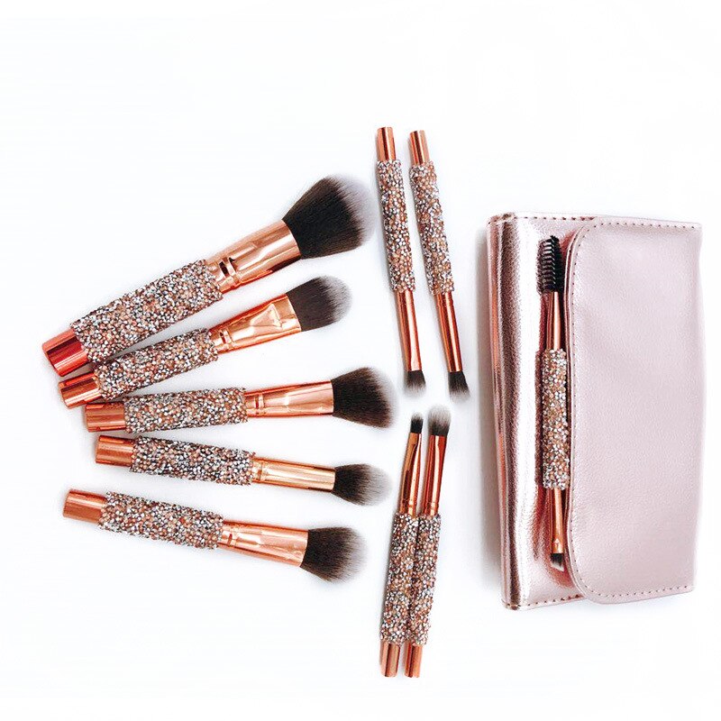 Miyaup Stijl Diamond Handvat Rose Gold Beentje Cosmetica Borstel Set Zachtste Synthetische Make-Up Kwasten