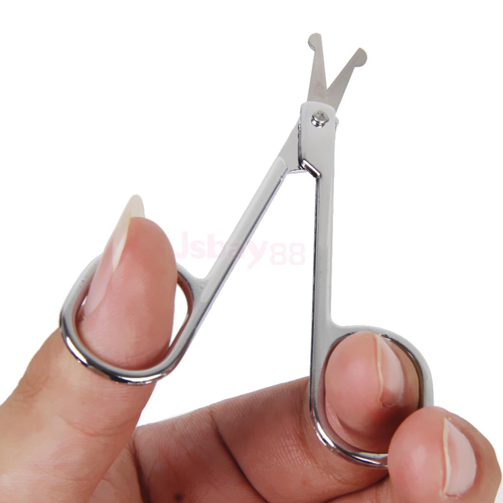 Mini recto bigote removedor de vello de la nariz de tijera Trimmer seguridad punta redonda, oído, nariz Trimmer para los hombres afeitado maquinilla de afeitar