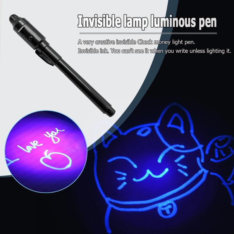 1/4/7pz Creativo 2 in 1 Magia Grande Testa di Luce Luminosa Penna UV Disegno Inchiostro Invisibile penna per Bambini di Scrittura di Apprendimento Giocattolo Educativo