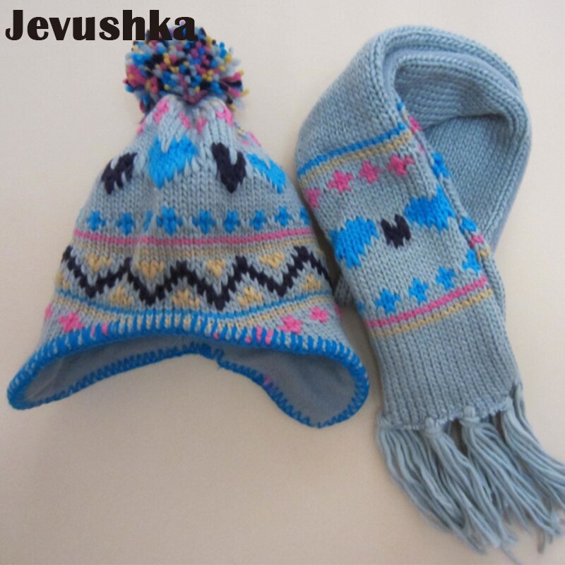 Winter Pompom Hat Scarf Baby Boy Hats Scarves For Kids Beanie Kid Hat HT016