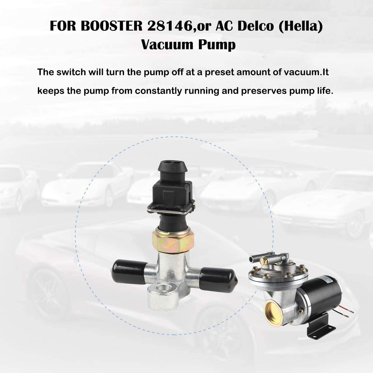 28146SW Brake Vacuum Switch Vacuum Pump Switch For 12V Electric Brake Booster Electric Vacuum Pump Kit