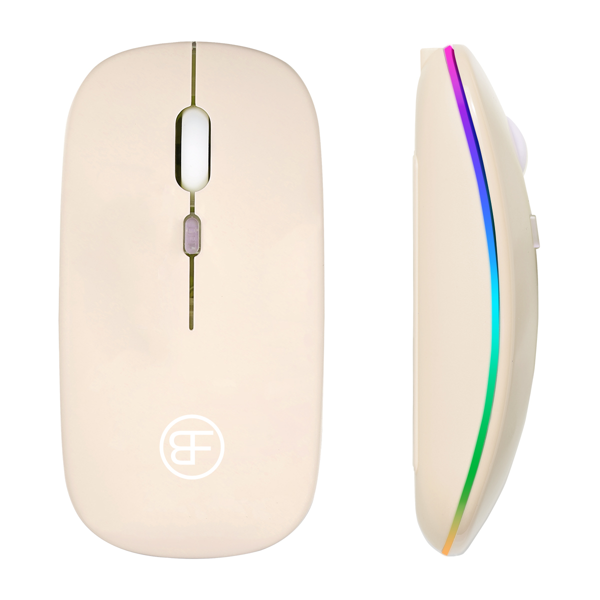 Souris sans fil rvb souris Rechargeable souris d'ordinateur sans fil LED rétro-éclairé souris de jeu ergonomique pour ordinateur portable: WHITE