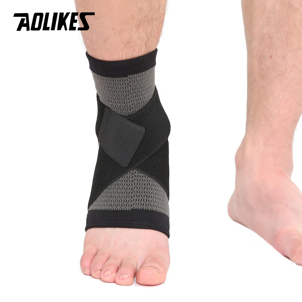 AOLIKES 1pcs 3D weaving elastic nylon strap ankle support brace badminton basketball football taekwondo fitness heel protector