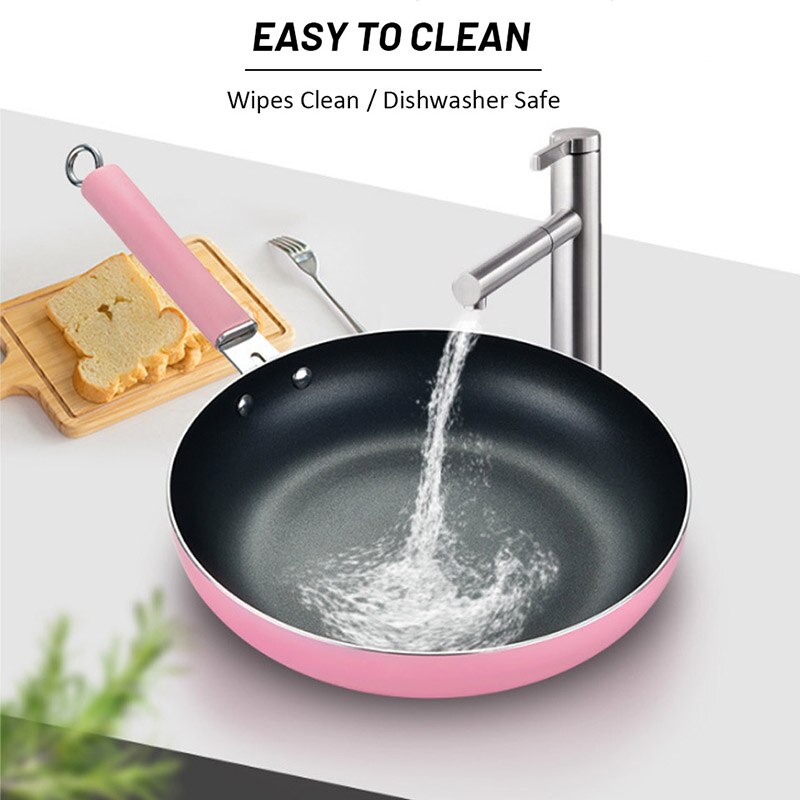 Teenra 24Cm Aluminium Frituren Pot Ei Pannenkoek Koekenpan Non-stick Steak Koekenpan Verdikte Steelpan Omelet Ontbijt maker