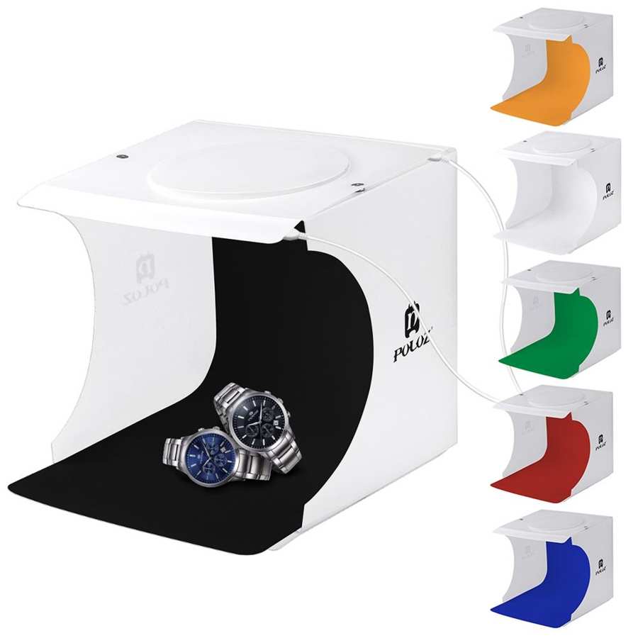 Puluz draagbare opvouwbare mini studio fotografie lichtbak tent kit met 6 kleuren achtergronden lichtkamer box mini fotografie box