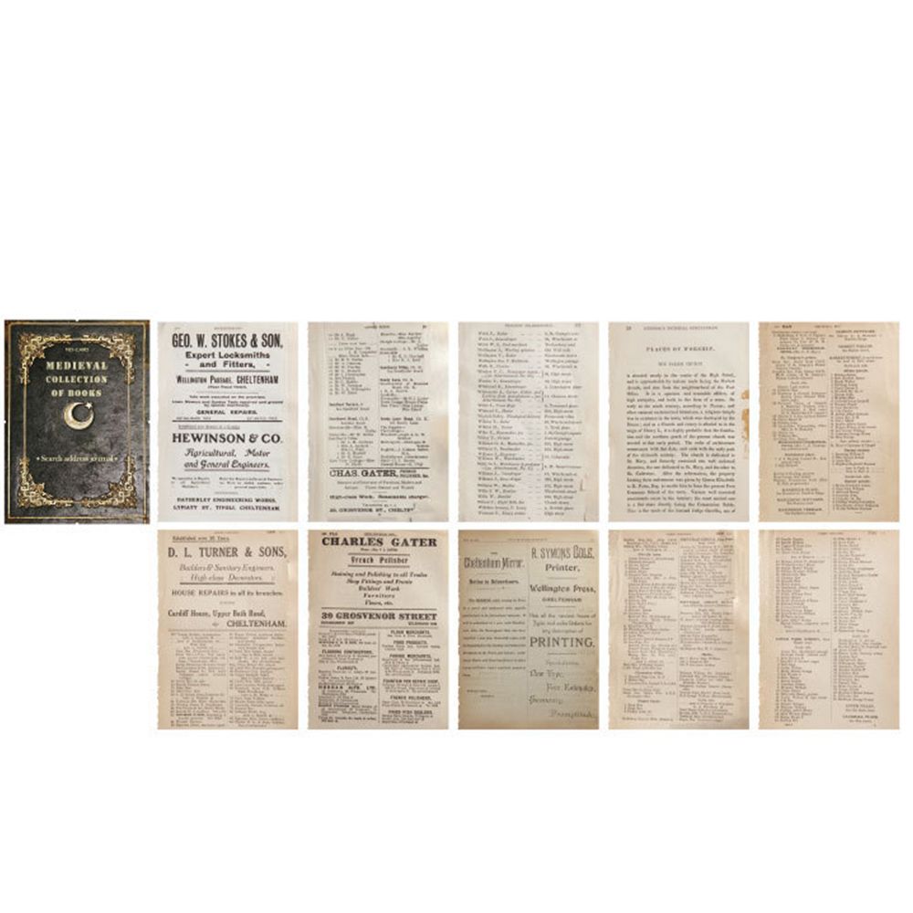 1SET Retro Medieval Book Pages Middle Ancient Book Collection Series Simulation Base Paper Scrapbook Background DIY Materials: B8 Addressing