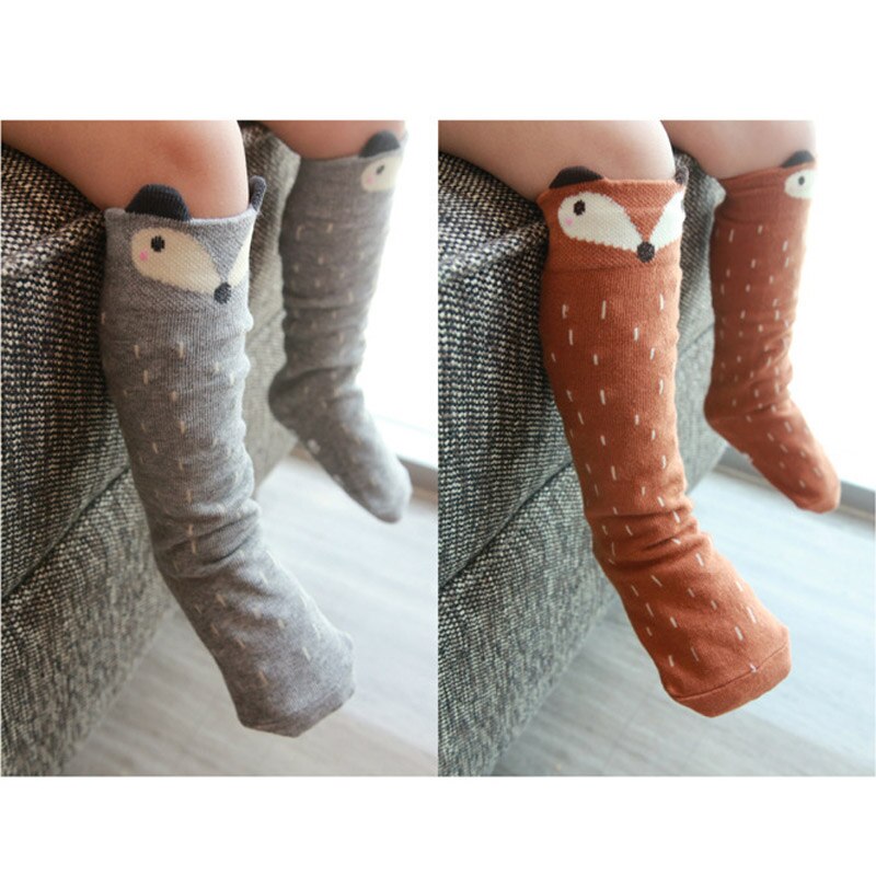 Neugeborenen Kleinkind Knie Hohe Socken Baby Jungen Bebe Mädchen Fuchs Socken Soft Cat Beinlinge Für Infant Anti-slip baumwolle Cartoon Tier