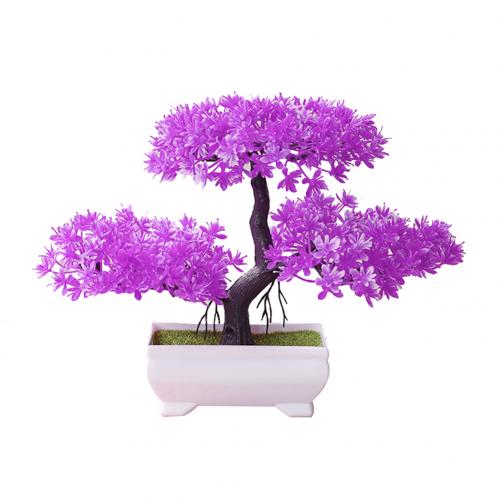 Realistinen keinotekoinen vihreä ruukku tervetuloa mänty jäljitellä bonsai-simulaatio keinotekoinen ruukkukasvi ornamentti kodin koristelu: Ruusunpunainen