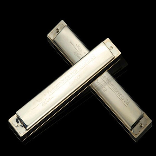 Swan – Harmonica trémolo , 24 trous, argent, C, D, E, F, G, A, B, Instrument de musique, harpe