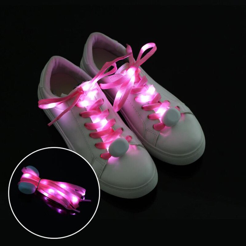 Led Sport Veters Lichtgevende Schoenveters Glow Schoen Strings Ronde Flash Licht Schoenveters Geen Tie Lui Veters Party decor: Roze
