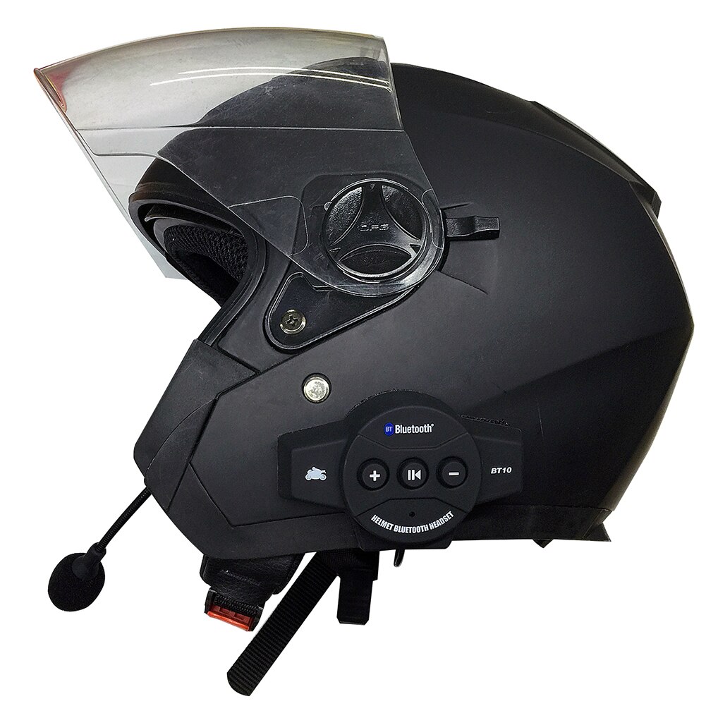 Casque de moto Bluetooth 4.2 BT10, oreillettes sans fil, rechargeables, appel vocal, musique, mains libres