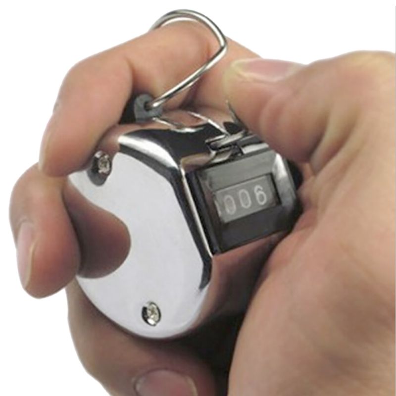 Hand held metal 4 Digits Number Tally Counter Clicker Golf Hand Tally Click Counter