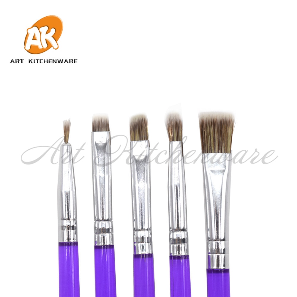 5pcsFondant Brush Cake Decorating Tools Painting Icing Dusting DIY Cooking Pastry Tools Baking Tools Sugarcraft Makeup Brush Set