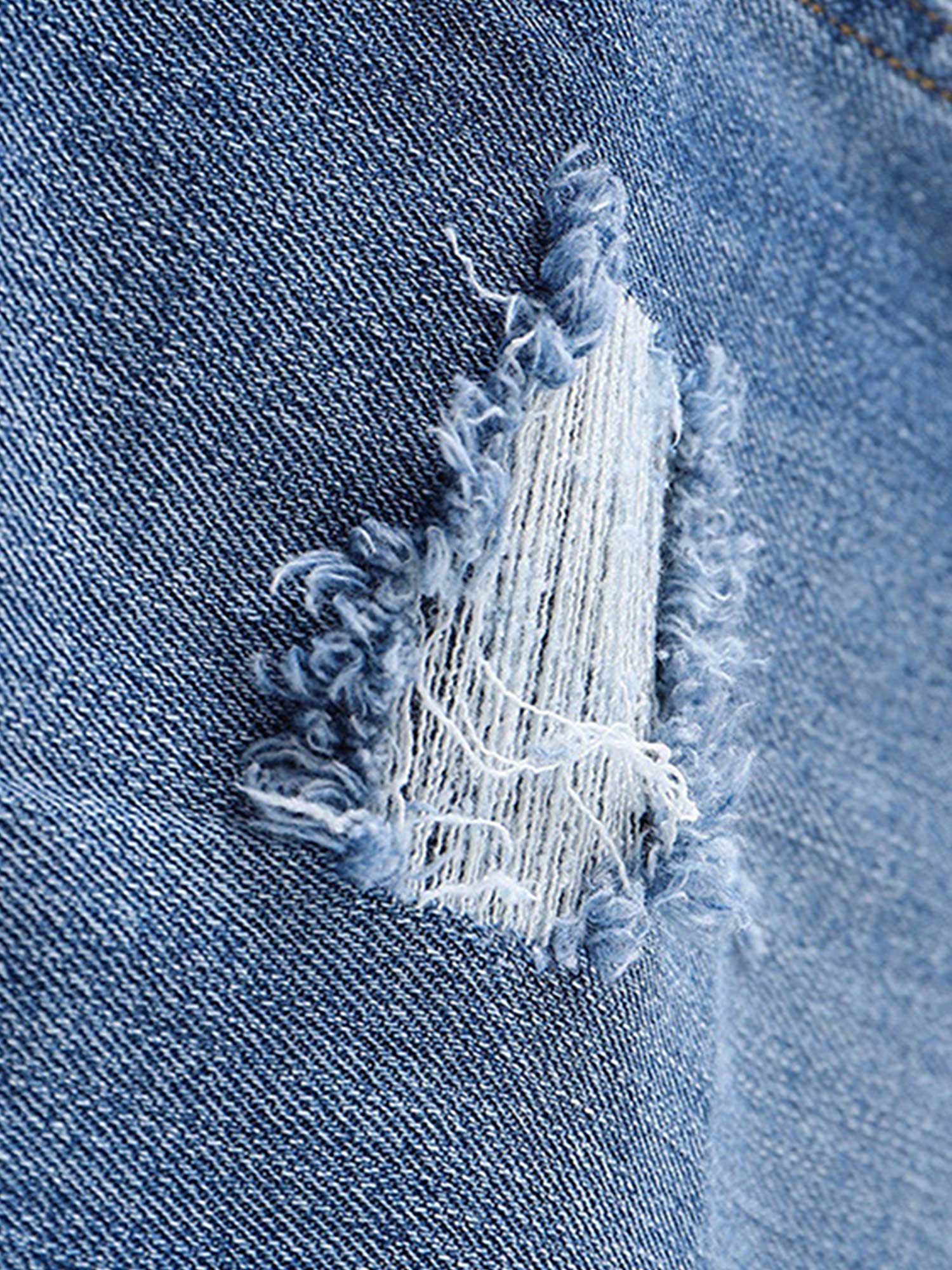 Kids Meisjes Jeans Stijlvolle Kleding Elastische Tailleband Denim Ripped Wijde Pijpen Casual Broek Met Multi-Zakken Kids Slipje Herfst