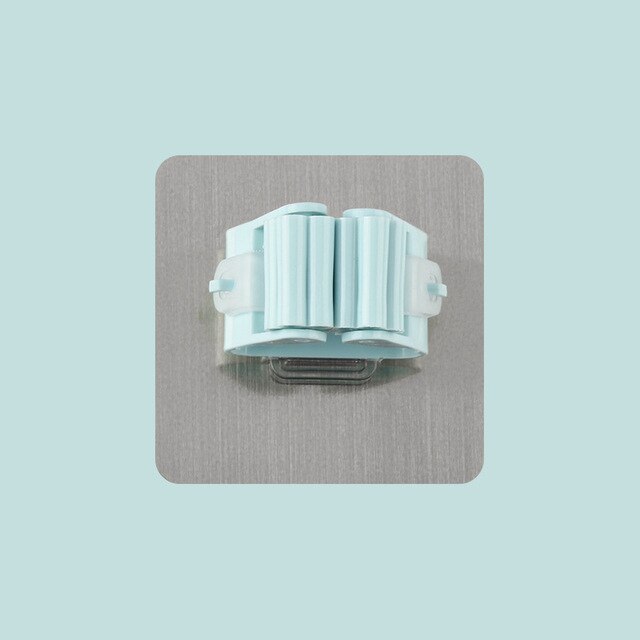 Adhesive Multi-Purpose Hooks Wall Mounted Mop Organizer Holder RackBrush Broom Hanger Hook Kitchen Bathroom Strong Hooks: A-green-8X8cm