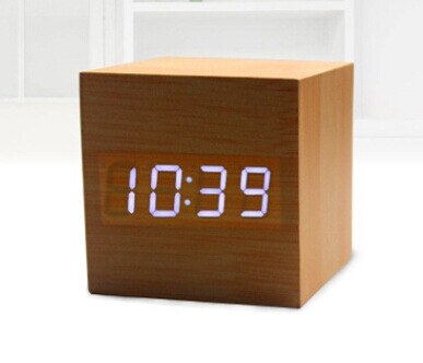 Antique Style Wooden Clock Iuminous Black White Night About Art + Date + Time Clock Temporary Home Office: 008 bamboo white lig