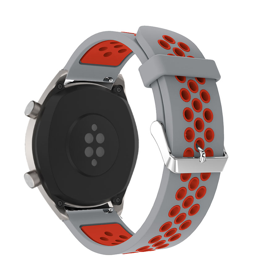 Bracelet de montre en Silicone pour Huawei montre GT 2E GT2 46mm remplacement bracelets de montre Bracelet ceinture pour Huawei montre gt2e bracelets intelligents: Grey red