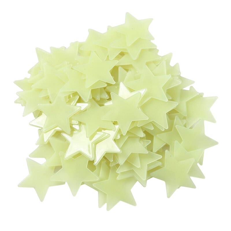 1 Pack (100 pcs) Small Fluorescent Green Luminous Stars Wall Stickers Fluorescent Star Patches Best Home Wall Home Decorations: Green Small