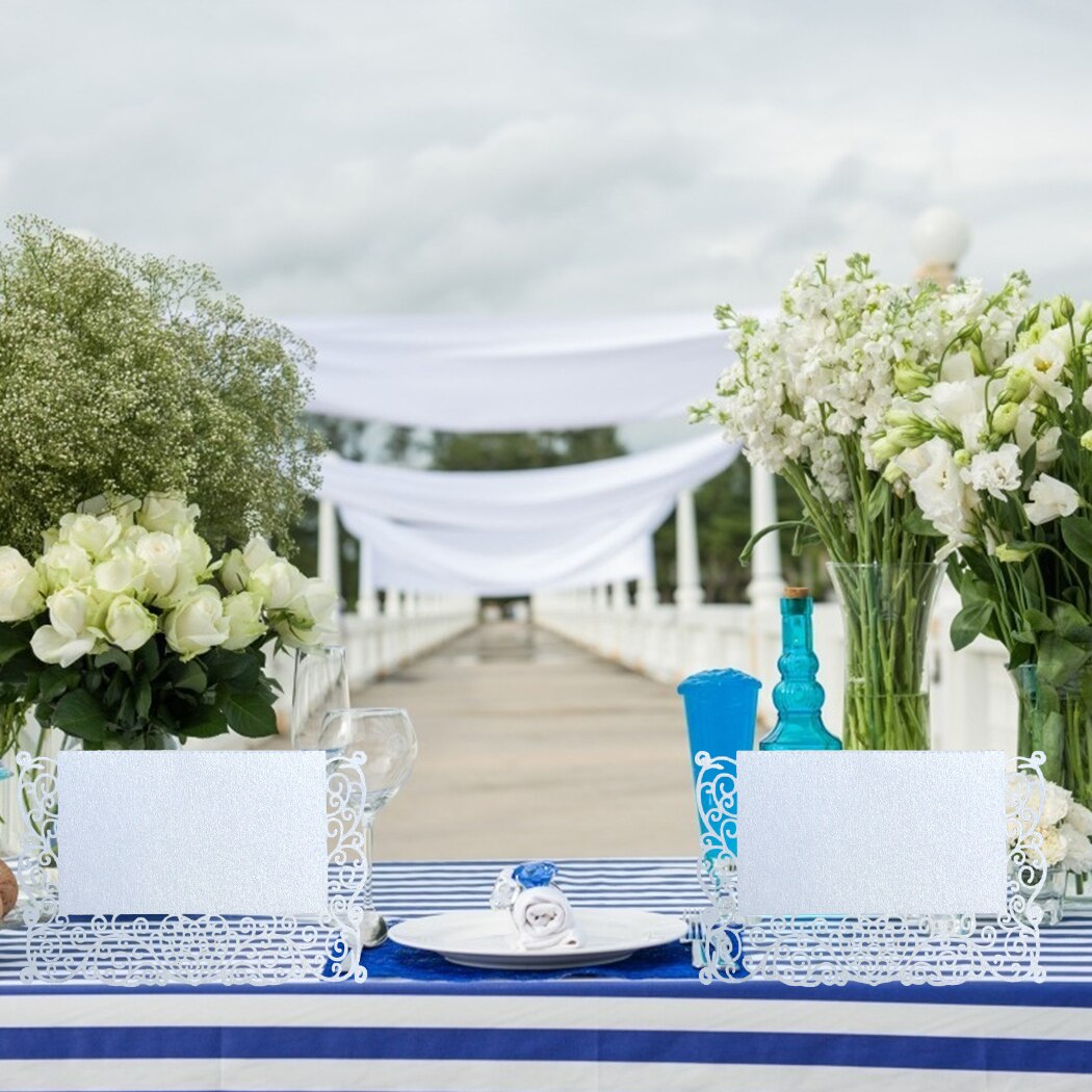 50PCS Wedding Place Card Decorative Hollow Table Tent Card Party Name Card