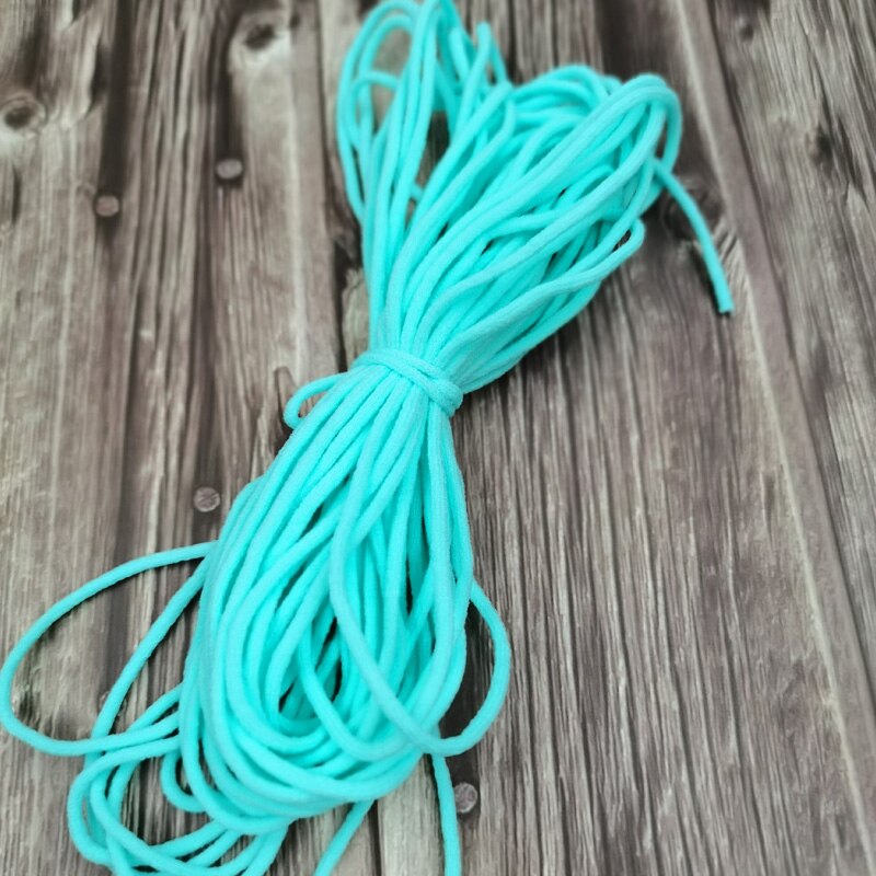Banda elástica de colores para Costura de mascarillas, cordón elástico de Goma de 3mm, accesorios para manualidades: qing / 50m