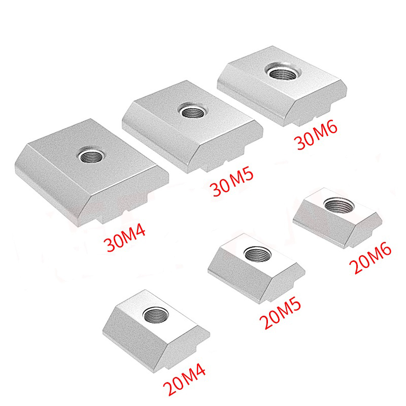 100/50 Stuks Eu 20 30 M3 M4 M5 M6 T Blok Vierkante Moeren T-Track Glijdende Hamer moer Voor Fastener Aluminium Profiel