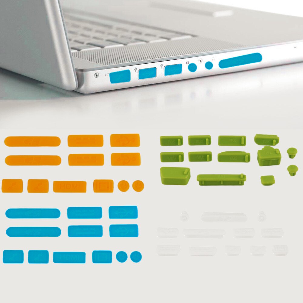 12 teile/satz Professionelle Silikon Anti-Staub Stecker Abdeckung Stopper Laptop Staubdicht USB Staub Stecker Abdeckung Set Geeignet Für Macbook