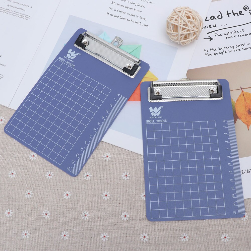 3 uds. Tablero de plástico con Clip para escribir, soporte de plástico para escribir en el menú para colgar, para escribir, A4 (azul)