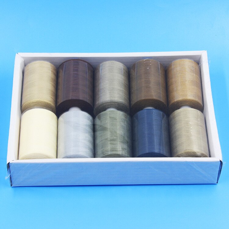 Hilo de coser 402 poliéster, 10 carretes/paquete, 1000 yardas/carrete para máquina de coser, costura a mano, costura multicolor: 12 Gray