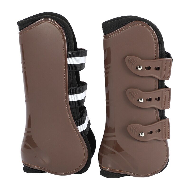 Equine Front Leg Guard Adjustable Horse Leg Boots PU Plus Neoprene Horse Knee Pads Protect Horse Leg Joints for Horse