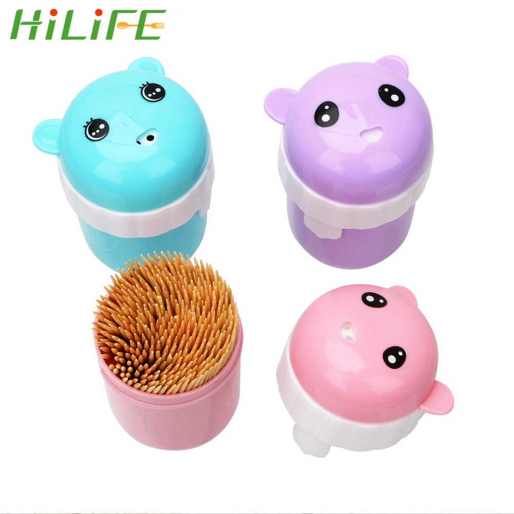 HILIFE Toothpick Storage Box Expression Toothpick Jar Rotate Simple Style Toothpick Holder
