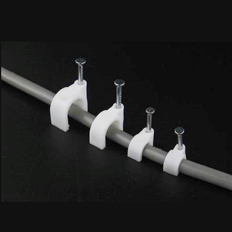 100 pcs 4/5/6/7/8/9/10/12mm Cable Steel Nail Line Card Card Wire Line Circular Cable Clips Trough Wire Fixing