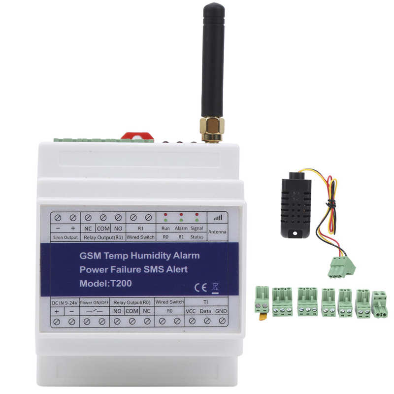 GSM SMS Humidity Temperature Alarm Power Failure Alert Remote Monitoring Detector Support Timer Report
