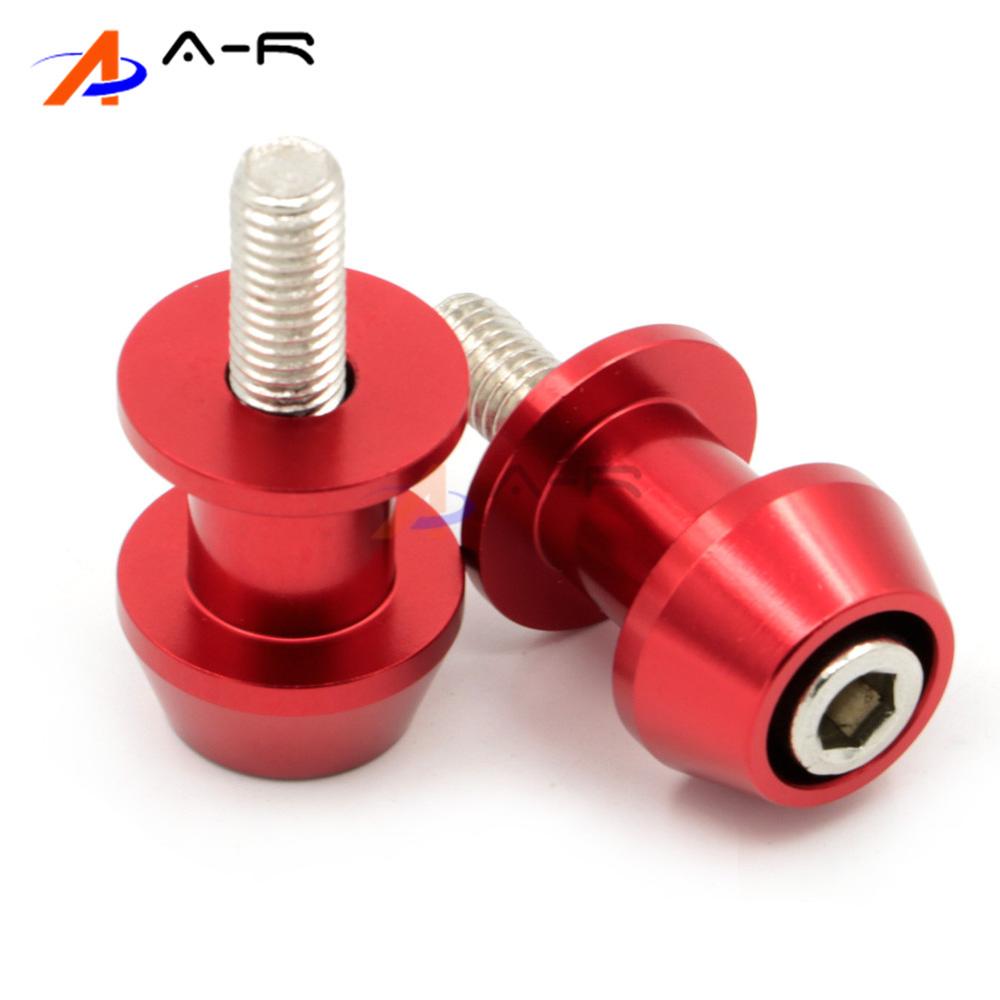 Paar 6mm CNC Achterbrug Spoelen Sliders Stands Spoelen Voor Yamaha YZF-R1 YZF-R6 R1 R6 R6S R15 FZ1 FZ6 FZ8 TMAX Vmax FZ1 MT-01 MT01: Rood