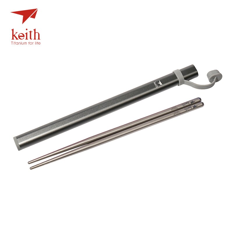 Utensilios de cocina de titanio para exterior, palillos chinos para acampar, Picnic, viaje, palillos chinos cuadrados Ti5622 Ti5822: Gray