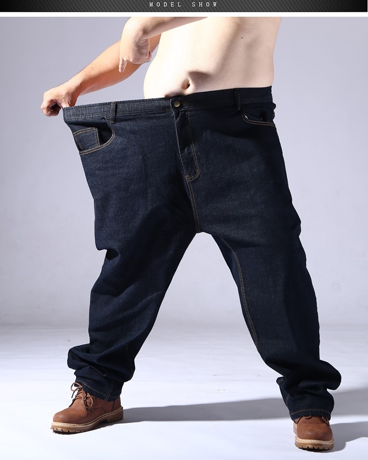 Jeans i stor størrelse til mænd oversize 11xl 12xl 13xl 14xl højtaljede jeansbukser mænd denimbukser lige 62 64 66 elastiske jeans