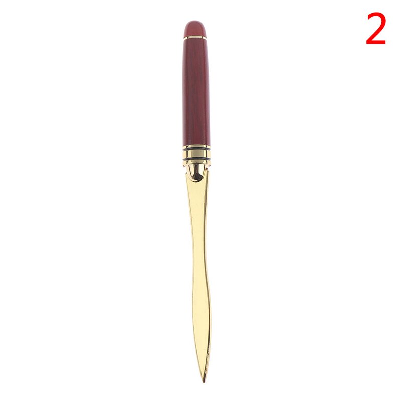 1pcs Wood Handle Letter Opener Stainless Steel cut paper Knife Split file envelopes: 2