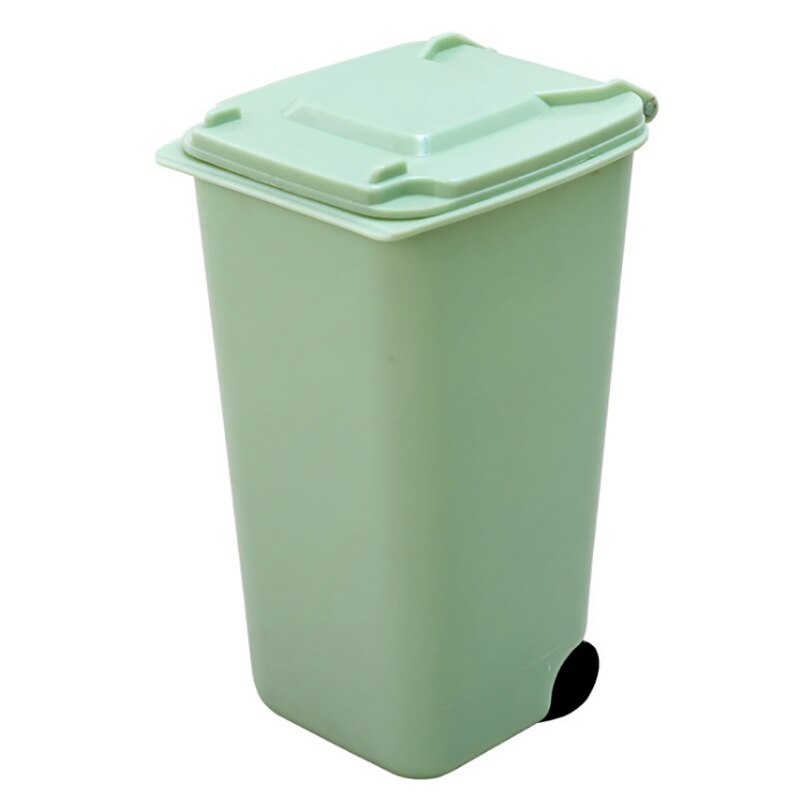 Mini Waste Bin Desktop Storage Box Home Garbage Basket Container Table Trash Can Swing Cleaning Barrel Desk Organizer Storage: GR