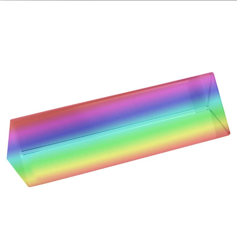Triple Triangular Prism Optical Glass Physics Teaching Light Spectrum 10cm 4"