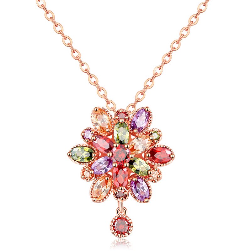 Multicolore zircone pendentif collier de chaîne pull pendentif collier pour les femmes coloré soleil fleur bijoux: Type 5