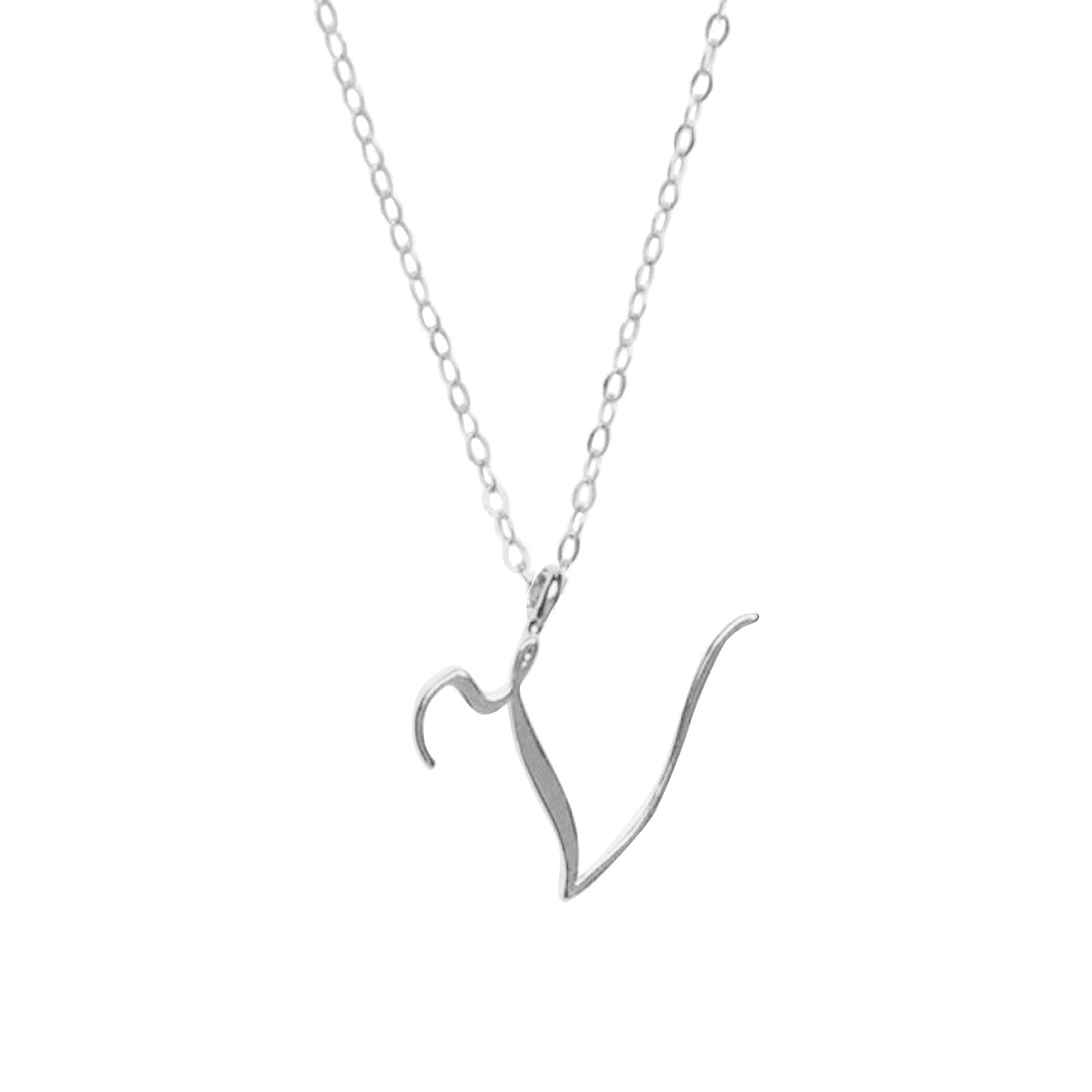 Anheng klassisk halskjede til kvinne 26 bokstaver engelsk kjede bokstav krageben hjem gjør-det-selv kjede choker rustfritt stål dame choker: Blå