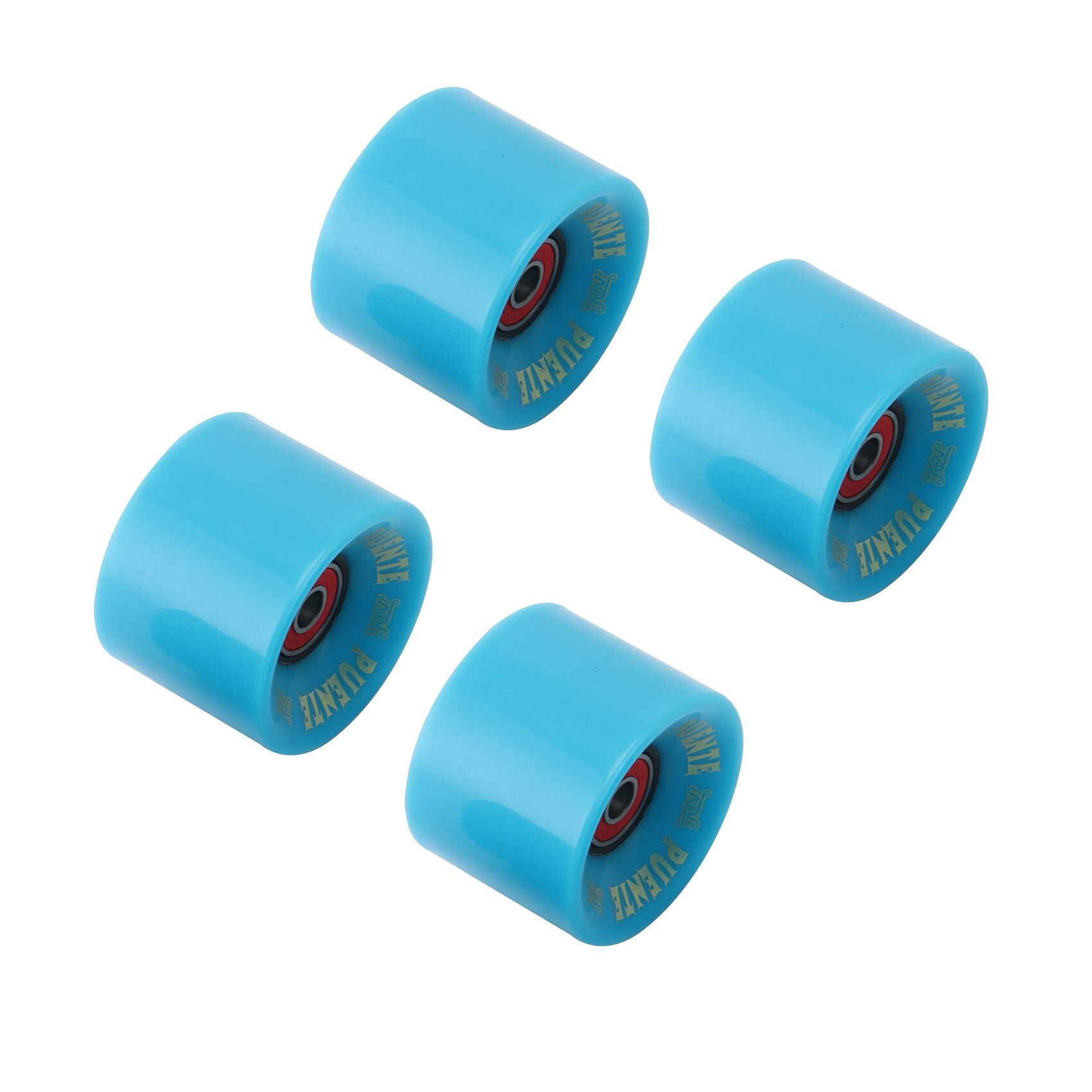 PUENTE 4Pcs/Set Cruiser Skateboard Wheels PU Wheels Long Board Cruiser Wheels with ABEC-9 Bearings,Blue