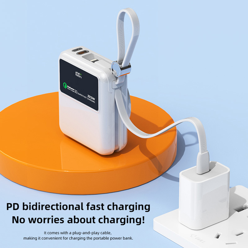 Kiki Shoot PD 22.5W Fast Charge Power Bank 10000mAh Mini Powerbank CCC Certified Battery with Cable for iPhone Xiaomi Huawei