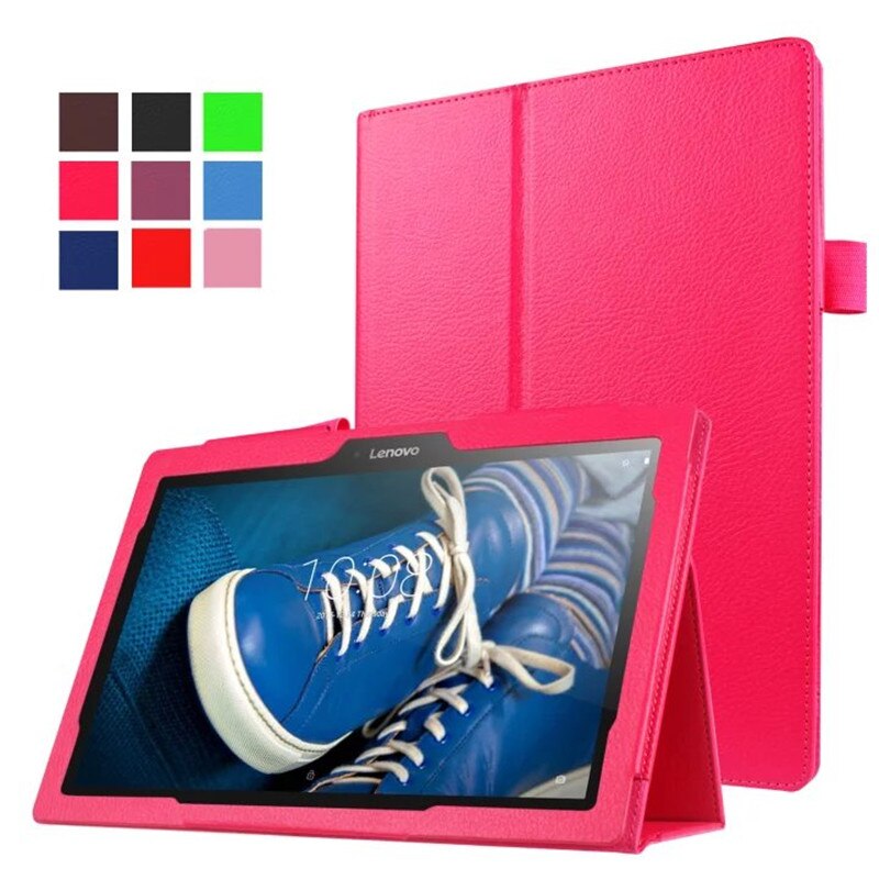 Case for Lenovo Tab2 A10-70L/F A10-30 X30F PU Leather Coque Cover for Lenovo TAB 3 10 business(TB3-X70F) 10.1&quot; Tablet Shell Bag: Rose Red 1