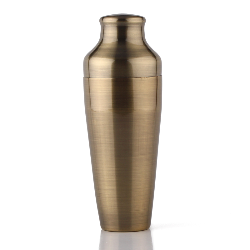Premium parisisk cocktailshaker, kobber / guld / sort / bronze & spejlfinish shaker , 18-8 barware / værktøj i rustfrit stål: Bronze