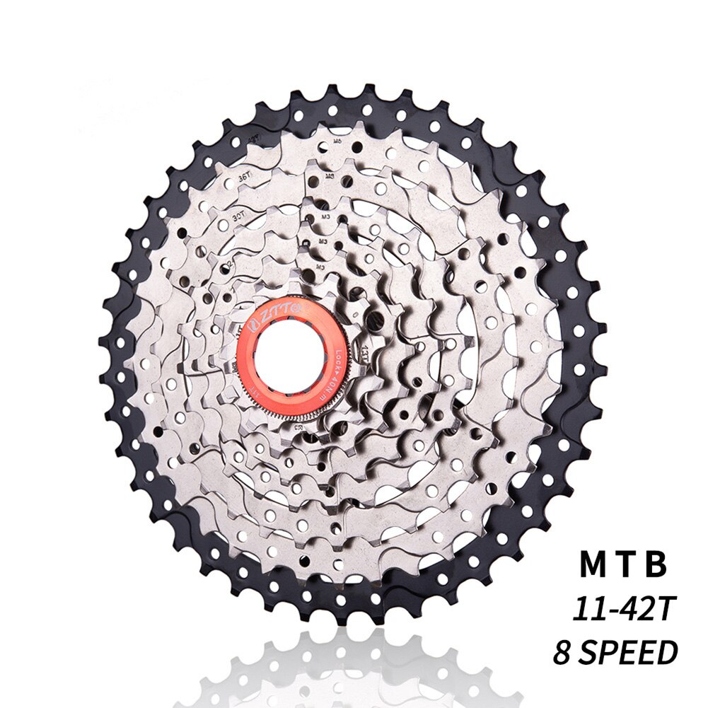Bike Cassette Plated-Steel 8-Speed 11-42T Bicycle Flywheel for MTBs, Road Bikes